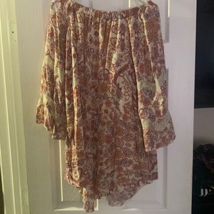 Off the shoulder paisley spring dress